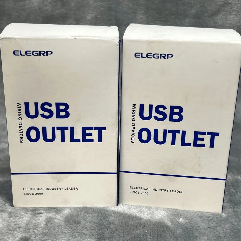 ELEGRP Lot of 2 USB Wall Outlet Receptacle 20A High Speed Charger Port Plate